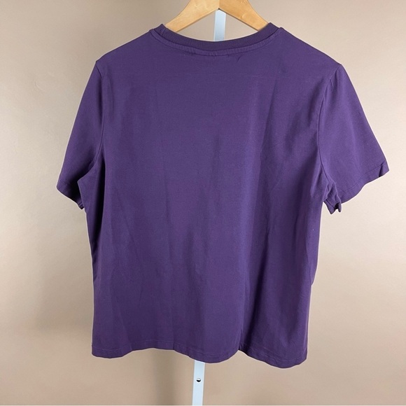 FILA Vintage 80's Womens XL Pastel Patch Logo Long Crop Tee Retro Crewneck Boxy - Picture 2 of 7